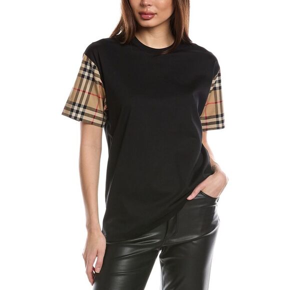 Burberry Tops - Burberry Womens  Vintage Check T-Shirt, Black